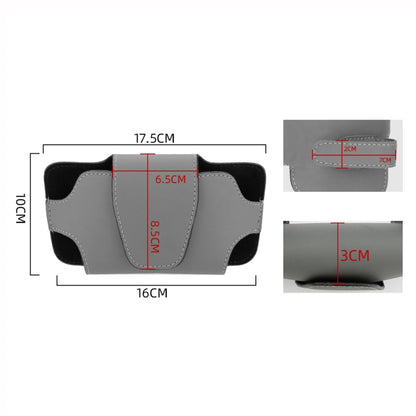 Car Glasses Storage Bag PU Leather Glasses Box(Brown) - Sunglasses & Glasses Clips by buy2fix | Online Shopping UK | buy2fix