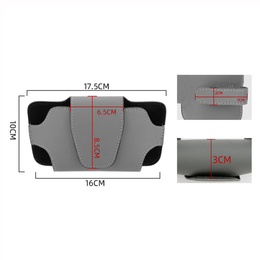 Car Glasses Storage Bag PU Leather Glasses Box(Grey) - Sunglasses & Glasses Clips by buy2fix | Online Shopping UK | buy2fix