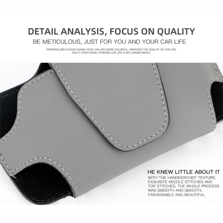 Car Glasses Storage Bag PU Leather Glasses Box(Grey) - Sunglasses & Glasses Clips by buy2fix | Online Shopping UK | buy2fix