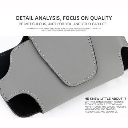 Car Glasses Storage Bag PU Leather Glasses Box(Grey) - Sunglasses & Glasses Clips by buy2fix | Online Shopping UK | buy2fix