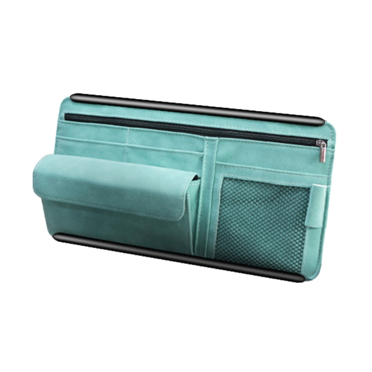 Car Sun Viso Sheepskin Leather Storage Bag(Blue) - Stowing Tidying by buy2fix | Online Shopping UK | buy2fix