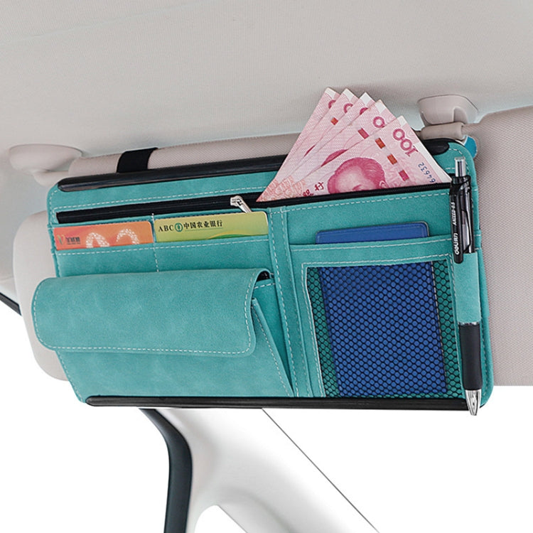 Car Sun Viso Sheepskin Leather Storage Bag(Blue) - Stowing Tidying by buy2fix | Online Shopping UK | buy2fix