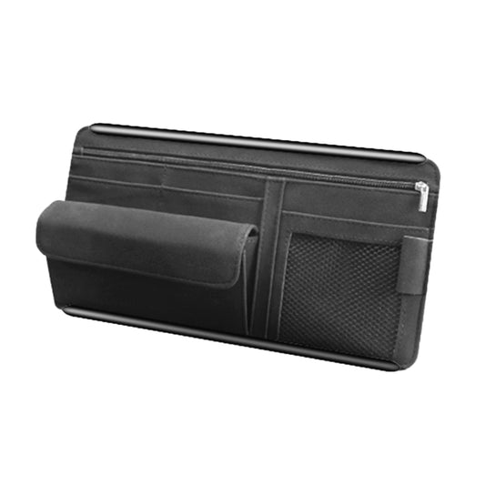 Car Sun Viso Sheepskin Leather Storage Bag(Black) - Stowing Tidying by buy2fix | Online Shopping UK | buy2fix