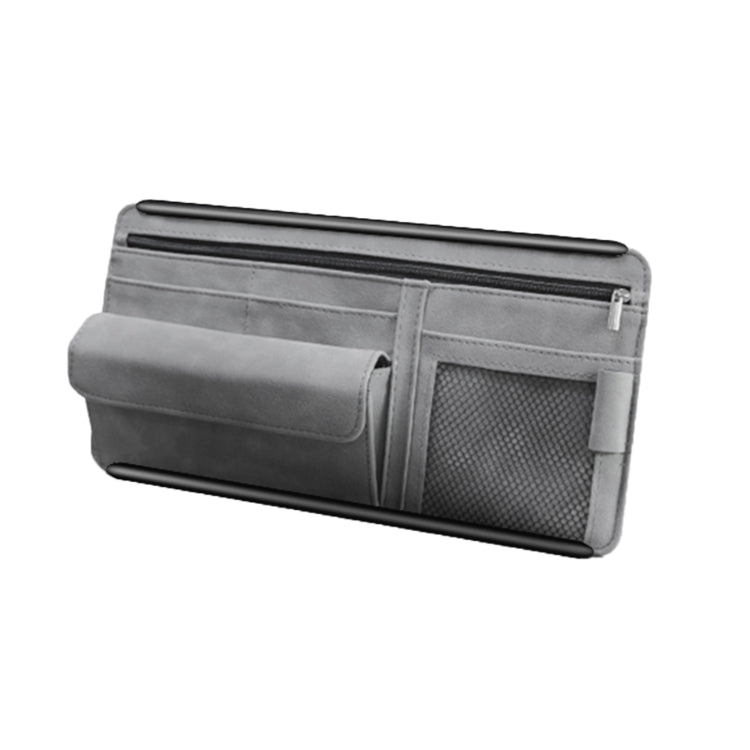 Car Sun Viso Sheepskin Leather Storage Bag(Grey) - Stowing Tidying by buy2fix | Online Shopping UK | buy2fix