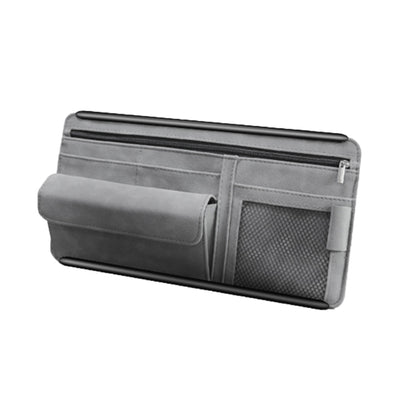 Car Sun Viso Sheepskin Leather Storage Bag(Grey) - Stowing Tidying by buy2fix | Online Shopping UK | buy2fix