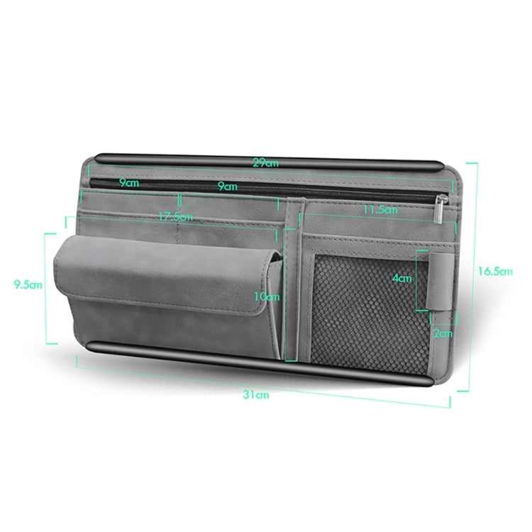 Car Sun Viso Sheepskin Leather Storage Bag(Grey) - Stowing Tidying by buy2fix | Online Shopping UK | buy2fix