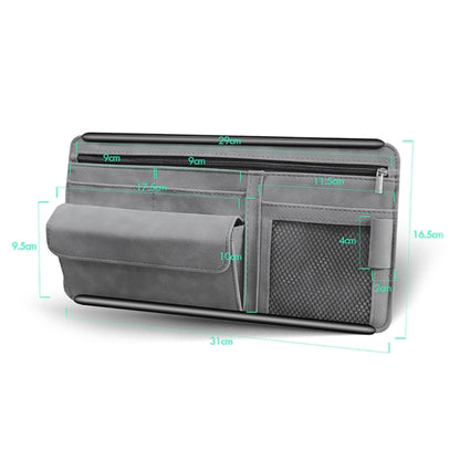 Car Sun Viso Sheepskin Leather Storage Bag(Grey) - Stowing Tidying by buy2fix | Online Shopping UK | buy2fix