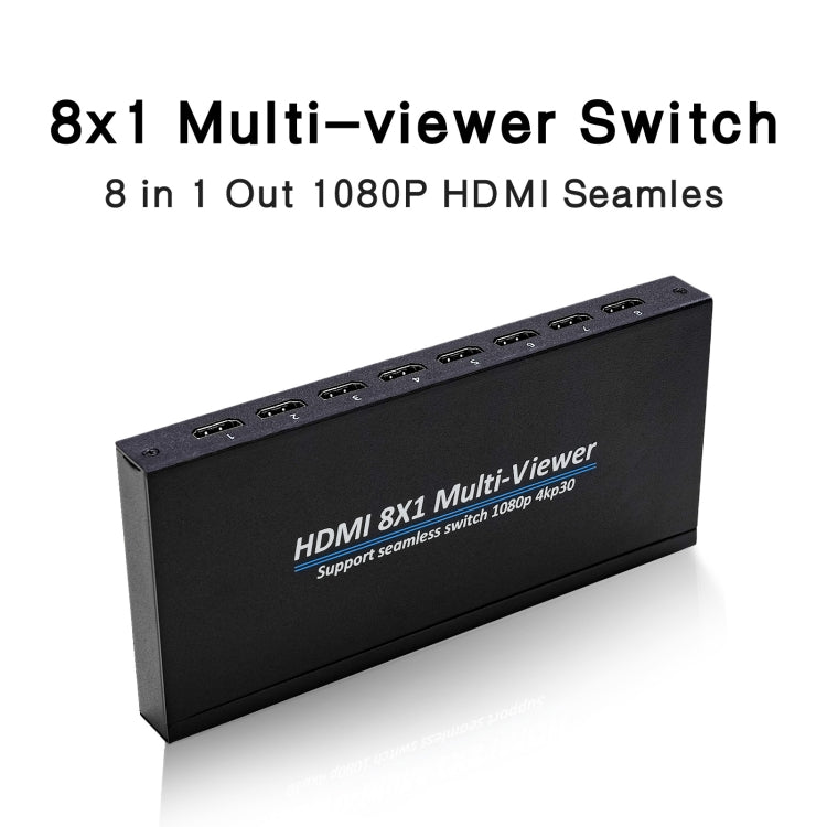 NK-818 HDMI 8x1 Multi-Viewer Supports Seamless Switch 1080P, US Plug by buy2fix