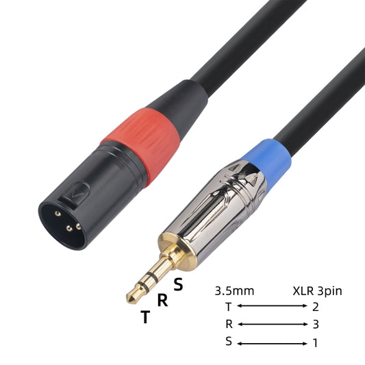 TC194BUXK108-03 3.5mm TRS Male to XLR 3pin Male Microphone Audio Cable, Length: 30cm - Microphone Audio Cable & Connector by buy2fix | Online Shopping UK | buy2fix