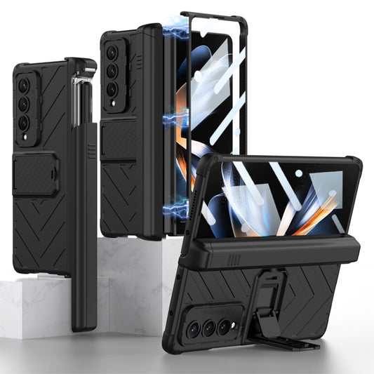 For Samsung Galaxy Z Fold4 GKK Integrated Magnetic Armor Flip Phone Case With Pen Box(Black) - Galaxy Z Fold4 5G Cases by GKK | Online Shopping UK | buy2fix