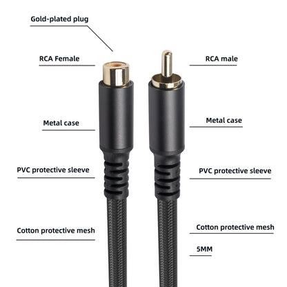 3709MF RCA Male to Female Audio & Video Extension Cable, Length:3m - RCA Cable by buy2fix | Online Shopping UK | buy2fix