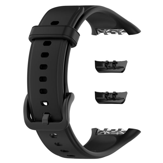 For OPPO Band 2 Solid Color Soft Silicone Watch Band(Black) -  by buy2fix | Online Shopping UK | buy2fix