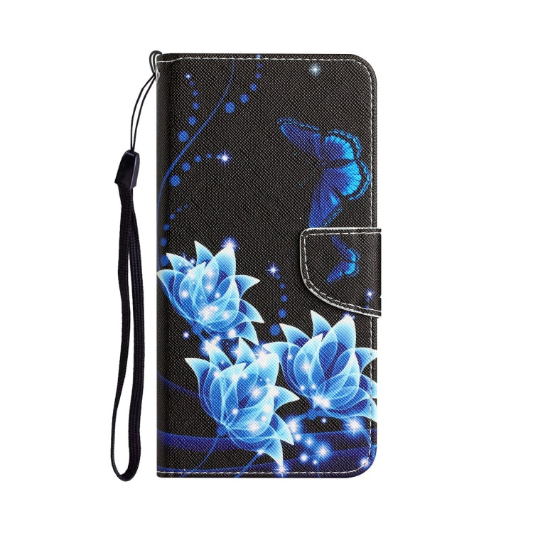 For vivo Y20 / Y12s Colored Drawing Leather Phone Case(Blue Butterfly) - vivo Cases by buy2fix | Online Shopping UK | buy2fix