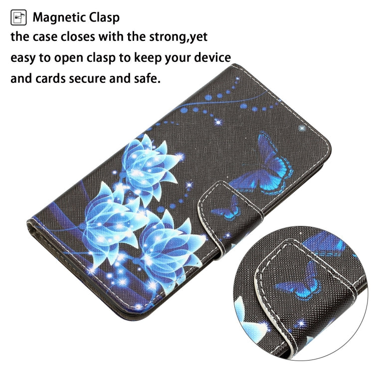 For vivo Y20 / Y12s Colored Drawing Leather Phone Case(Blue Butterfly) - vivo Cases by buy2fix | Online Shopping UK | buy2fix