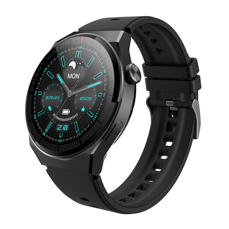 GW69 Plus Smart Watch, Support BT Call / Heart Rate / Blood Pressure / Blood Oxygen(Black + Silicone Strap Black) by buy2fix