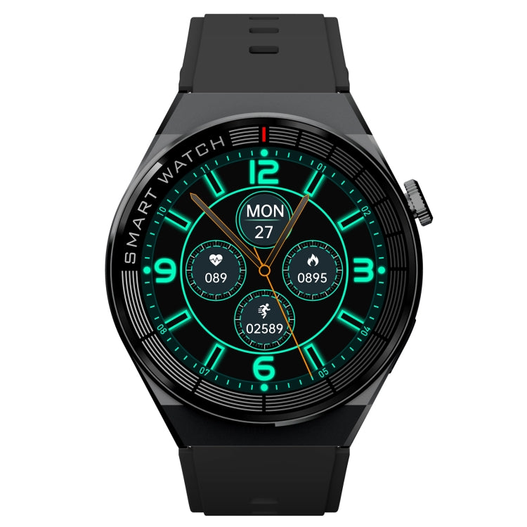 GW69 Plus Smart Watch, Support BT Call / Heart Rate / Blood Pressure / Blood Oxygen(Black + Silicone Strap Black) by buy2fix