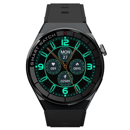 GW69 Plus Smart Watch, Support BT Call / Heart Rate / Blood Pressure / Blood Oxygen(Black + Silicone Strap Black) by buy2fix