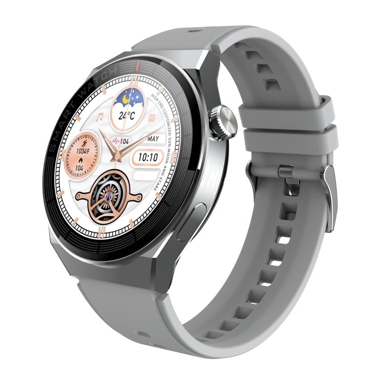 GW69 Plus Smart Watch, Support BT Call / Heart Rate / Blood Pressure / Blood Oxygen(Sliver + Silicone Strap Grey) by buy2fix