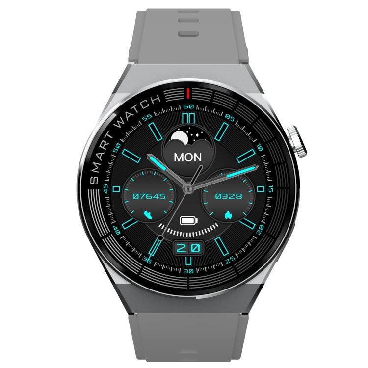 GW69 Plus Smart Watch, Support BT Call / Heart Rate / Blood Pressure / Blood Oxygen(Sliver + Silicone Strap Grey) by buy2fix