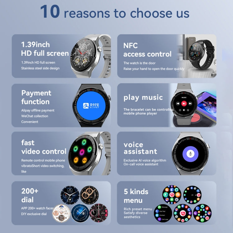 GW69 Plus Smart Watch, Support BT Call / Heart Rate / Blood Pressure / Blood Oxygen(Black + Silicone Strap Black) by buy2fix