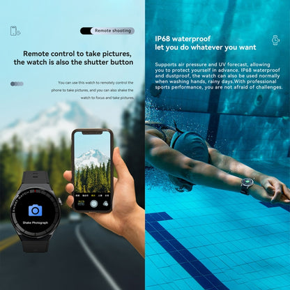 GW69 Plus Smart Watch, Support BT Call / Heart Rate / Blood Pressure / Blood Oxygen(Black + Silicone Strap Black) by buy2fix