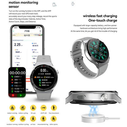 GW69 Plus Smart Watch, Support BT Call / Heart Rate / Blood Pressure / Blood Oxygen(Black + Silicone Strap Black) by buy2fix