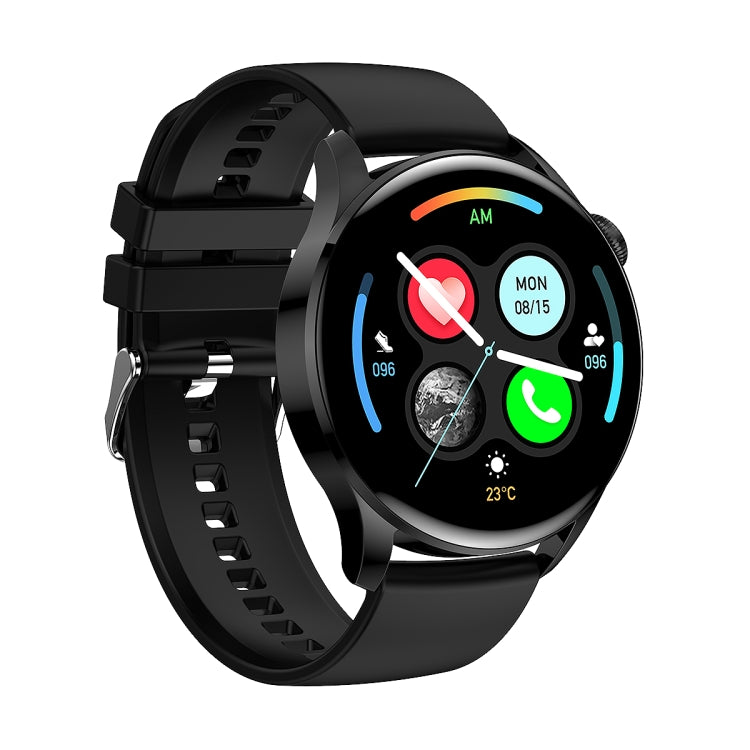 GW69 Smart Watch, Support BT Call / Heart Rate / Blood Pressure / Blood Oxygen(Black + Silicone Strap Black) by buy2fix