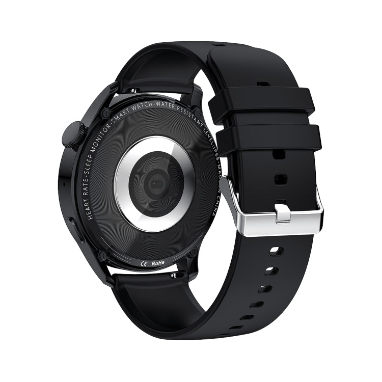 GW69 Smart Watch, Support BT Call / Heart Rate / Blood Pressure / Blood Oxygen(Black + Silicone Strap Black) by buy2fix