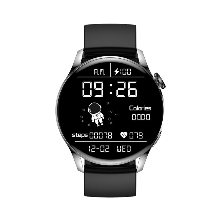 GW69 Smart Watch, Support BT Call / Heart Rate / Blood Pressure / Blood Oxygen(Sliver + Silicone Strap Black) by buy2fix