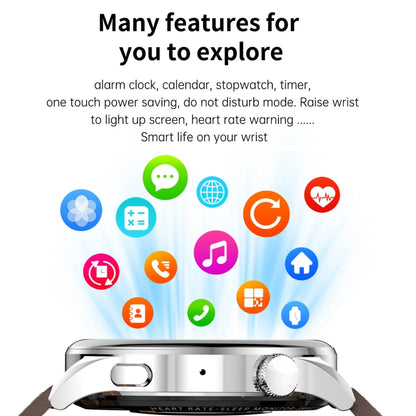 GW69 Smart Watch, Support BT Call / Heart Rate / Blood Pressure / Blood Oxygen(Sliver + Silicone Strap Black) by buy2fix