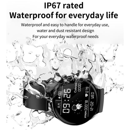 GW69 Smart Watch, Support BT Call / Heart Rate / Blood Pressure / Blood Oxygen(Black + Leather Strap Black) by buy2fix