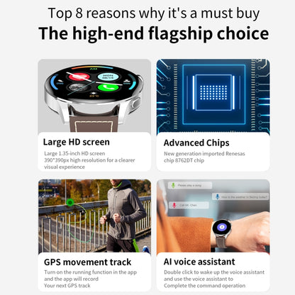 GW69 Smart Watch, Support BT Call / Heart Rate / Blood Pressure / Blood Oxygen(Sliver + Silicone Strap Black) by buy2fix