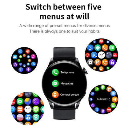 GW69 Smart Watch, Support BT Call / Heart Rate / Blood Pressure / Blood Oxygen(Black + Silicone Strap Black) by buy2fix