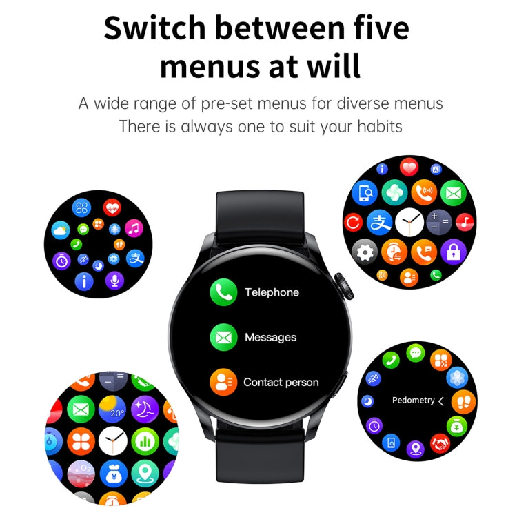 GW69 Smart Watch, Support BT Call / Heart Rate / Blood Pressure / Blood Oxygen(Black + Leather Strap Black) by buy2fix