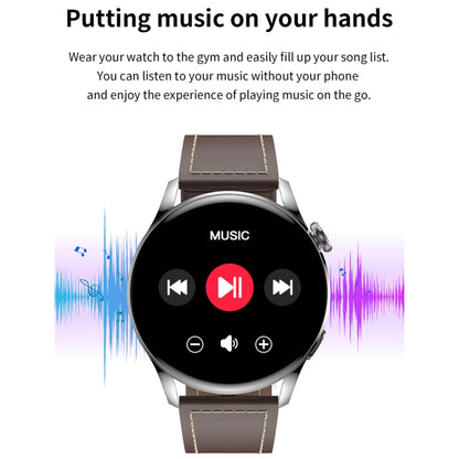 GW69 Smart Watch, Support BT Call / Heart Rate / Blood Pressure / Blood Oxygen(Black + Leather Strap Black) by buy2fix