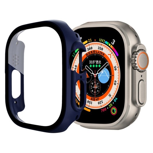 Tempered Glass Film PC Watch Case For Apple Watch Ultra 49mm / Apple Watch Ultra 2 49mm(Midnight Blue) - Watch Cases by buy2fix | Online Shopping UK | buy2fix