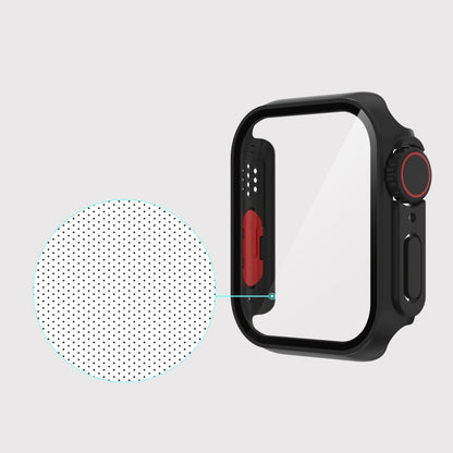 For Apple Watch Series 9 / 8 / 7 45mm Film PC Watch Case with Detachable Button (Black) - Watch Cases by buy2fix | Online Shopping UK | buy2fix