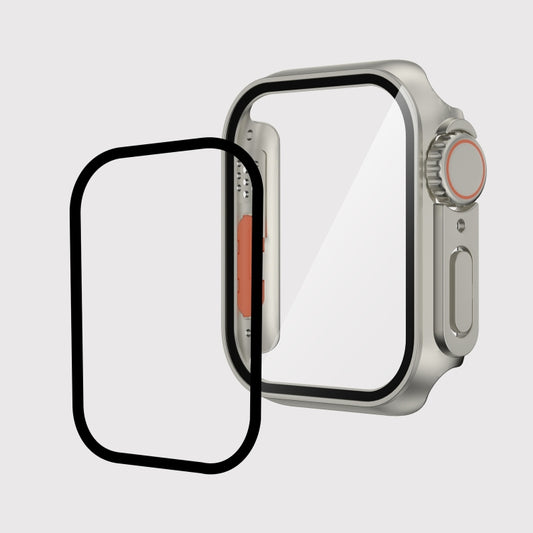 For Apple Watch Series 9 / 8 / 7 45mm Film PC Watch Case with Detachable Button (Silver) - Watch Cases by buy2fix | Online Shopping UK | buy2fix