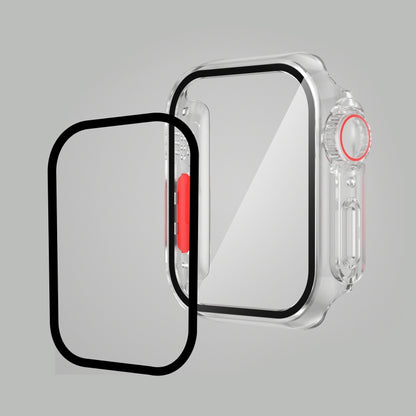 For Apple Watch Series 9 / 8 / 7 45mm Film PC Watch Case with Detachable Button (Transparent) - Watch Cases by buy2fix | Online Shopping UK | buy2fix