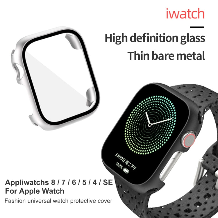 Tempered Glass Film PC Watch Case For Apple Watch Series 9 / 8 / 7 45mm(Transparent) - Watch Cases by buy2fix | Online Shopping UK | buy2fix