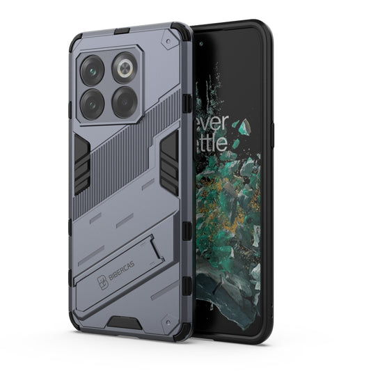 For OnePlus 10T 5G Punk Armor PC + TPU Phone Case with Holder(Grey) - OnePlus Cases by buy2fix | Online Shopping UK | buy2fix