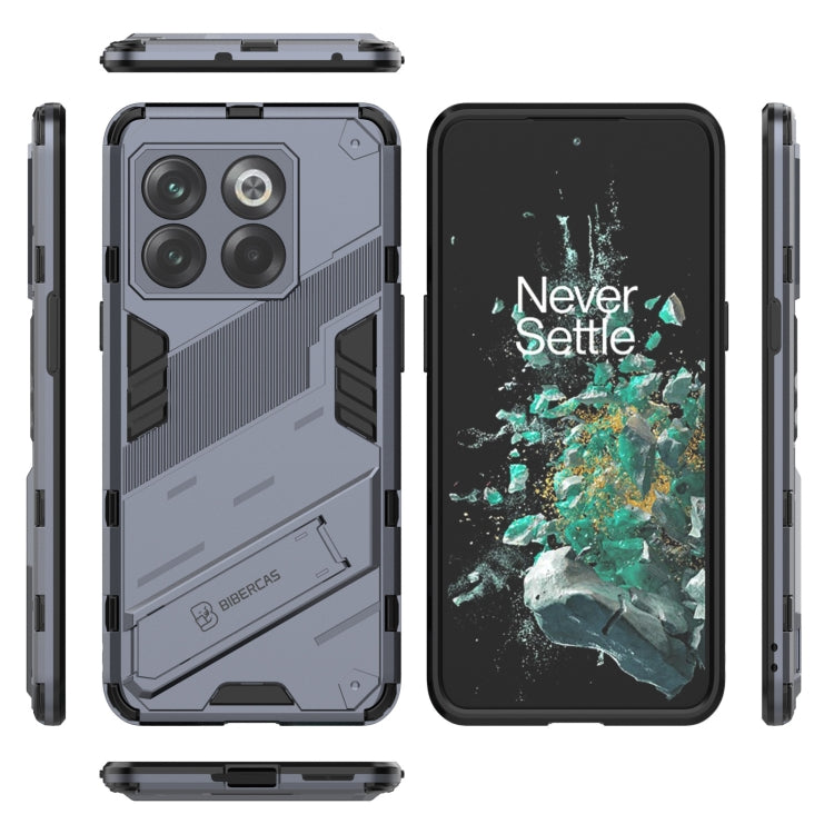 For OnePlus 10T 5G Punk Armor PC + TPU Phone Case with Holder(Grey) - OnePlus Cases by buy2fix | Online Shopping UK | buy2fix