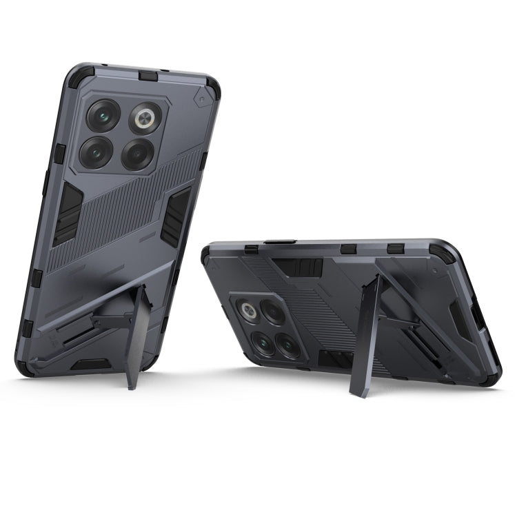 For OnePlus 10T 5G Punk Armor PC + TPU Phone Case with Holder(Grey) - OnePlus Cases by buy2fix | Online Shopping UK | buy2fix