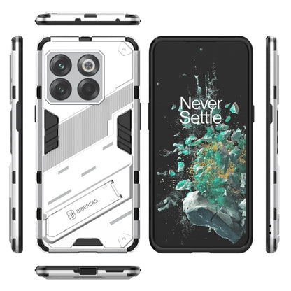 For OnePlus 10T 5G Punk Armor PC + TPU Phone Case with Holder(White) - OnePlus Cases by buy2fix | Online Shopping UK | buy2fix