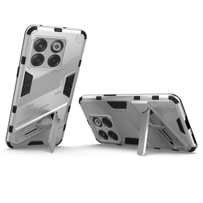 For OnePlus 10T 5G Punk Armor PC + TPU Phone Case with Holder(White) - OnePlus Cases by buy2fix | Online Shopping UK | buy2fix