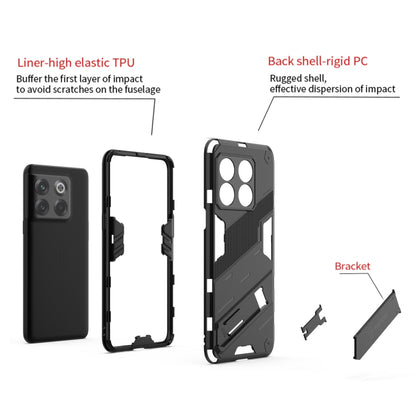 For OnePlus 10T 5G Punk Armor PC + TPU Phone Case with Holder(White) - OnePlus Cases by buy2fix | Online Shopping UK | buy2fix