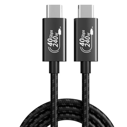 PD240W 40Gbps Dual Type-C USB4 Compatible Fast Charging Data Cable, Length:0.5m(Black) by buy2fix