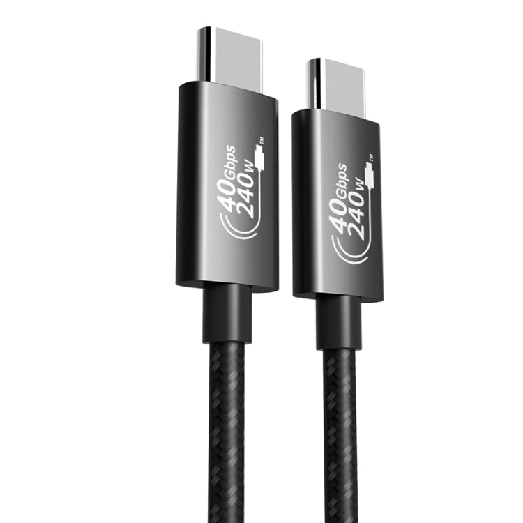 PD240W 40Gbps Dual Type-C USB4 Compatible Fast Charging Data Cable, Length:0.5m(Black) by buy2fix