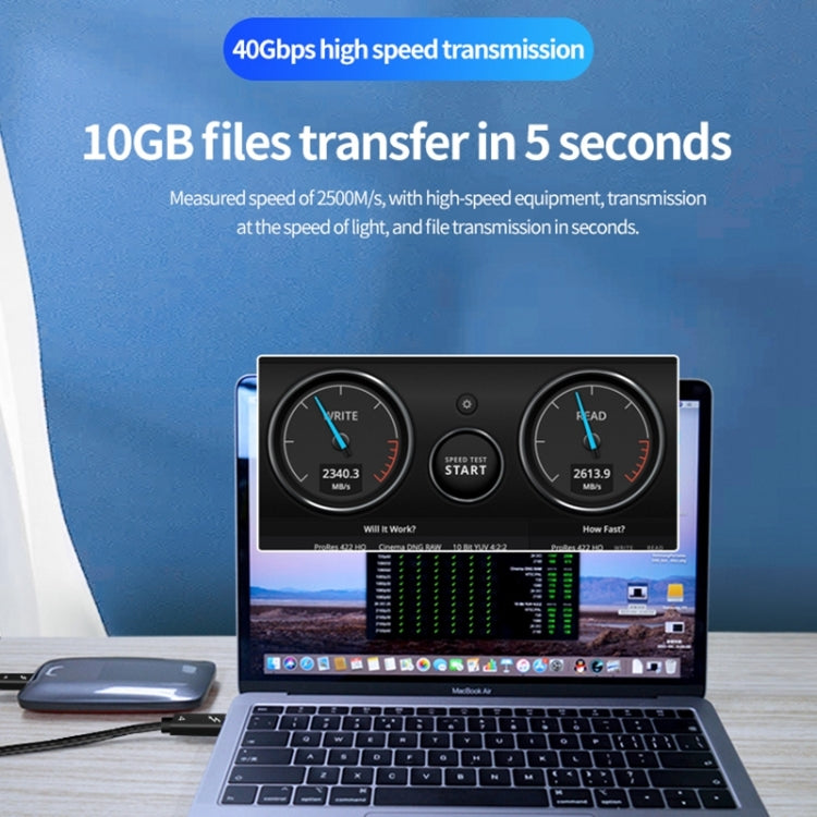 PD240W 40Gbps Dual Type-C USB4 Compatible Fast Charging Data Cable, Length:0.5m(Black) by buy2fix