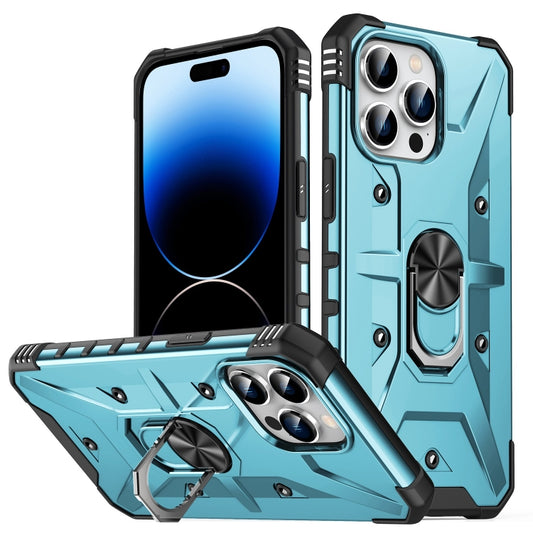 For iPhone 14 Pro Max Ring Holder Phone Case (Light Blue) - iPhone 14 Pro Max Cases by buy2fix | Online Shopping UK | buy2fix